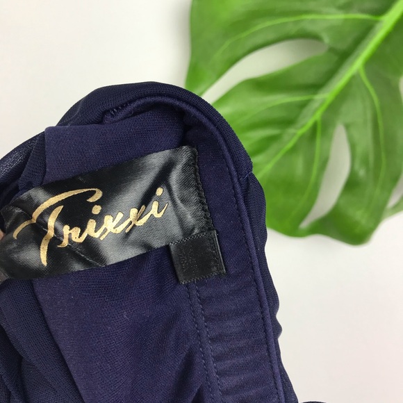 TRIXXI DEEP NAVY RHINESTONE FORMAL PROM DRESS - Picture 5 of 6